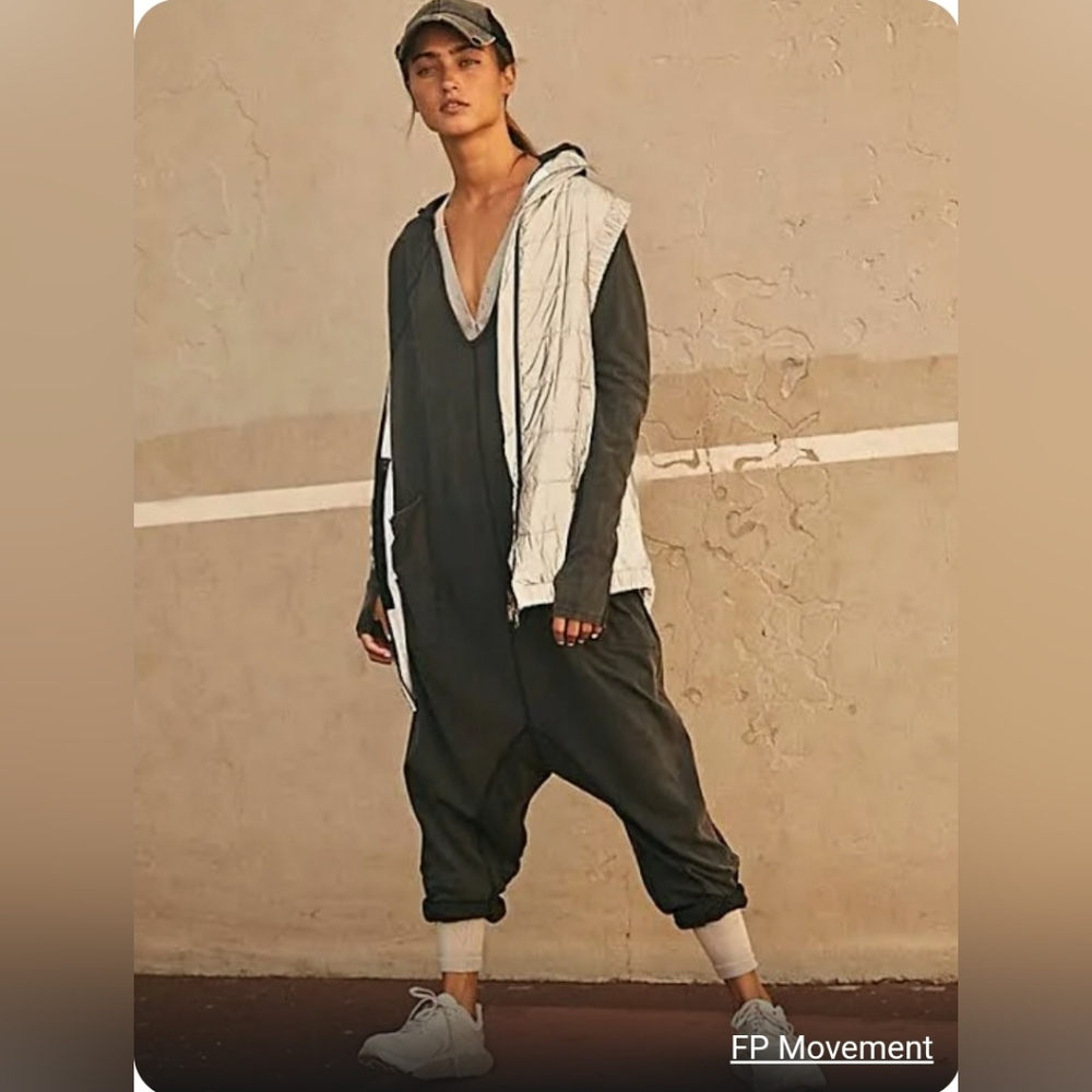 FREE PEOPLE MOVEMENT "HOT SHOT  Long Sleeve Hooded Onesie"
